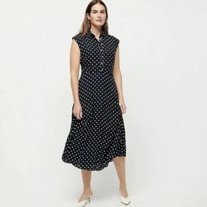 J. Crew Navy Blue White Polka Dot Dress